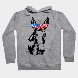 Patriotic Donkey Democrat American Flag Democratic Party Hoodie